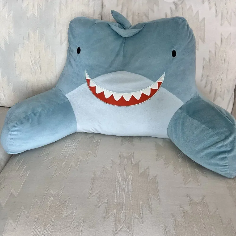 Shark Lounge/Reading Pillow Large 33x18” Kohls The Big One Kids Light Blue